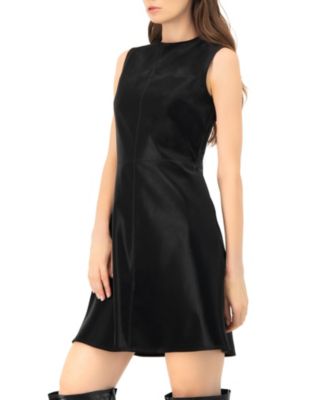 Women's Sleeveless High Shine A-Line Dress