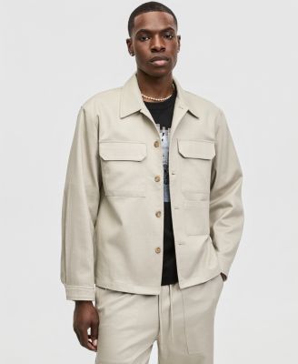 Men's Relaxed-Fit Twill Shirt Jacket