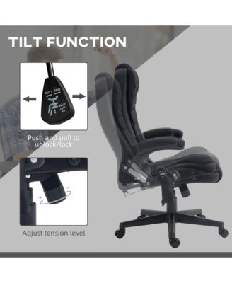 6 Point Vibrating Massage Office Chair with Lumbar Heat Black