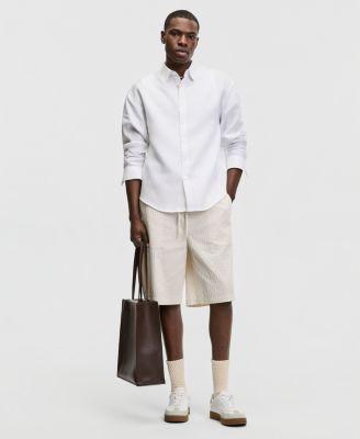 Men's Relaxed-Fit Long-Sleeve Linen Shirt