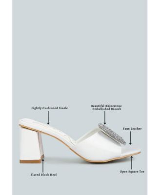 Womens Naflah Rhinestone Embellished Slip On Heels