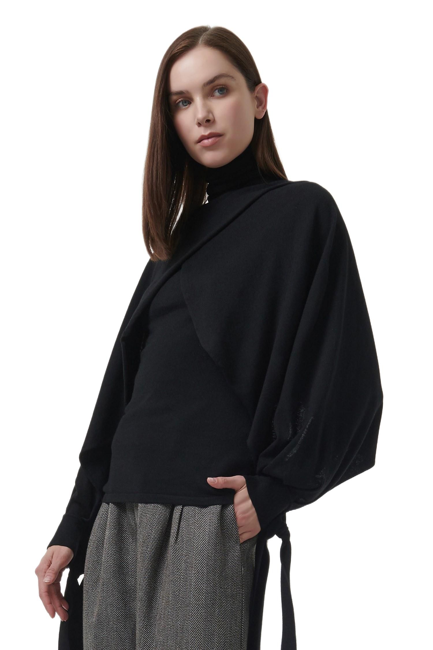 Women's Layered Butterfly Sleeve Knitted Sweater