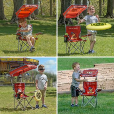 Max Shade Quad Folding Camp Chair With Tilt Uv Sun Protection Canopy Navy Blue