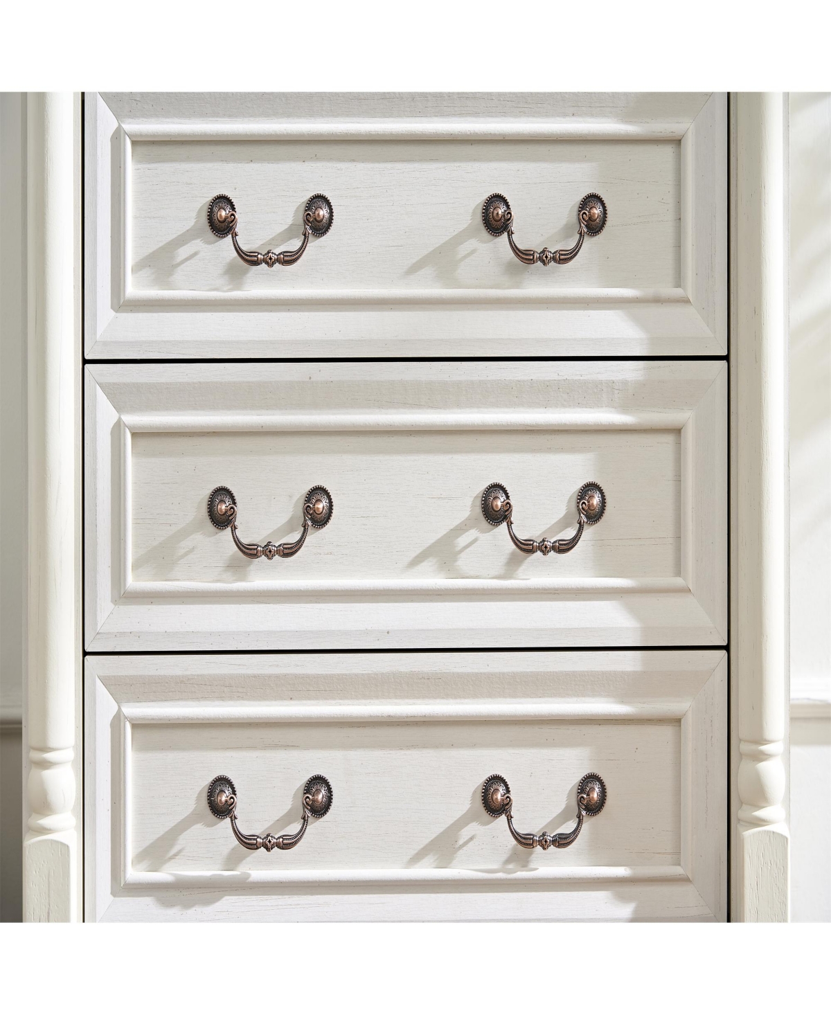 Clihome Retro 5 Drawer Dresser Chest with Base Wooden Rustic Chest of Drawers, Storage Dresser Organizer