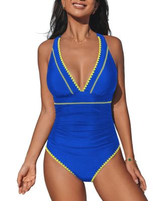 Women's Cross Back Scoop One Piece Swimsuit