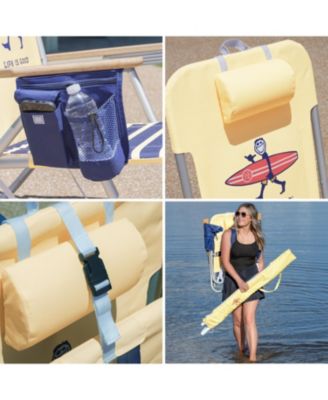 Rio Beach 2 x 2 x 3 ft Yellow 4-Position Backpack Beach Chair 2 Pack