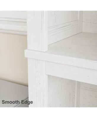 71" Farmhouse Bookcase w/Adjustable Shelves & 31.5" Width, 5 Tier Tall Bookshelf with Wooden Legs, Rustic Vintage Book Shelf