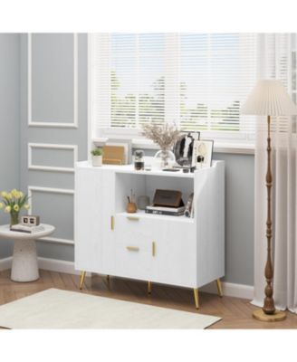 40" Buffet Sideboard with Storage, Kitchen Storage Cabinet, Microwave Cabinet, Coffee Bar Cabinet with 2 Drawers and 2 Doors for Kitchen