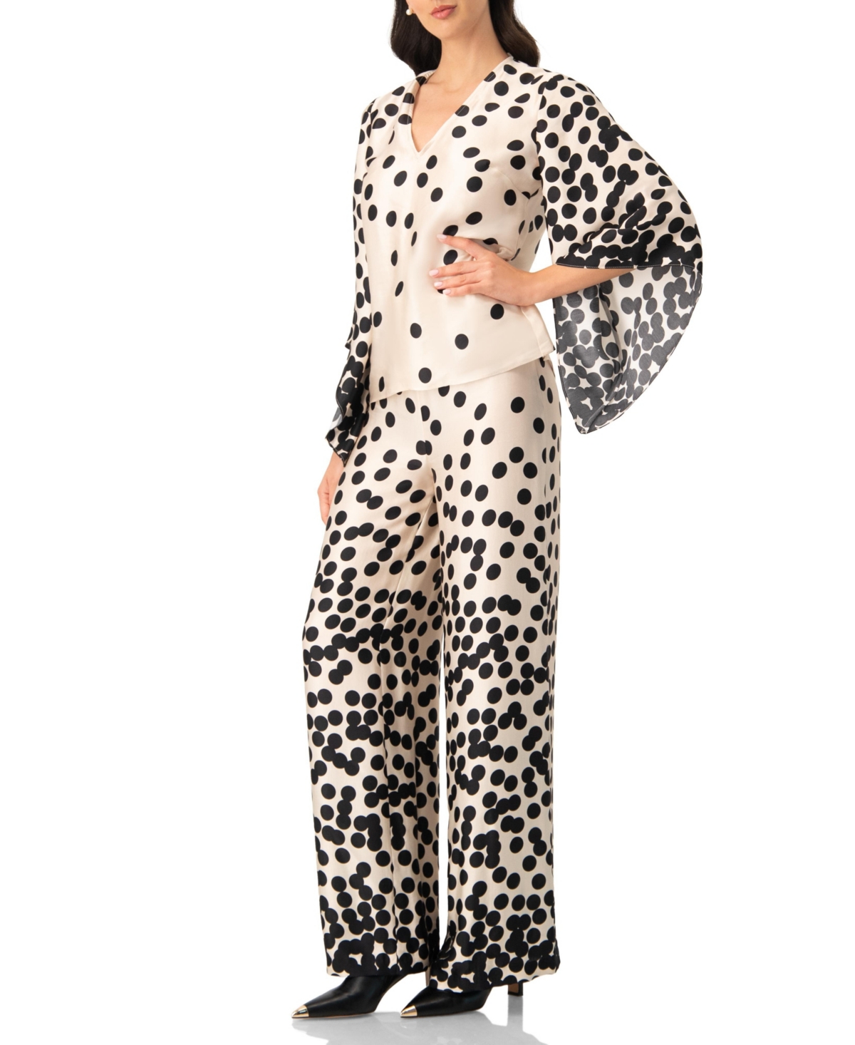 Ivonne Women's Wide-Leg Polka Dot Palazzo Trousers