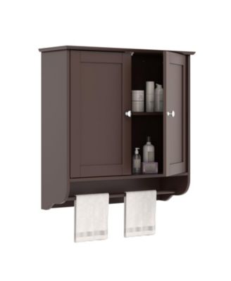 Wall-Mount Bathroom Medicine Cabinet with Storage and Towel Bar