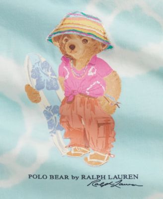 Baby Girls' Tie-Dye Polo Bear Cotton Dress with Bloomer, 2-Piece Set