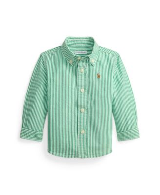 Baby Boys' Striped Cotton Collared Seersucker Shirt