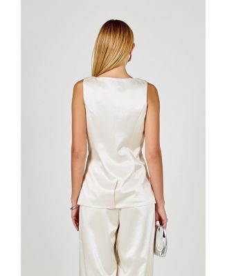 Women's Satin Velvet Scoop Neck Top
