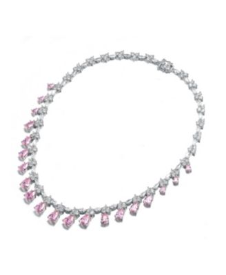 Dazzling White Gold Plated Cubic Zirconia Statement Necklace