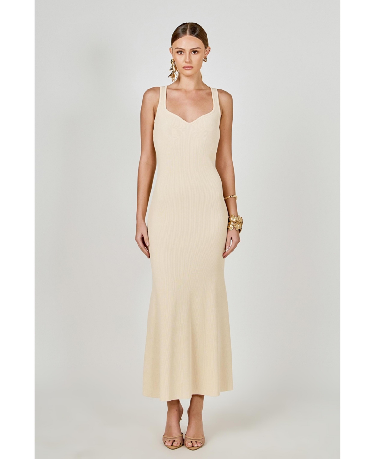 endless rose Women's Sweetheart Neckline Knit Maxi