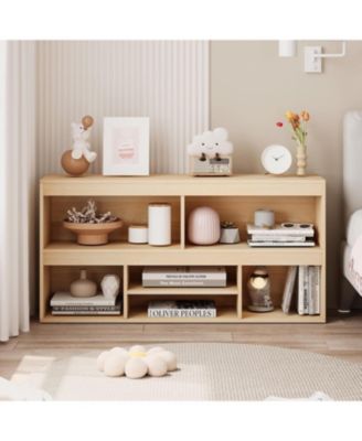 Toy Storage Organizer 6 Cubes Kids Bookshelf Wooden Storage Cabinet Playhouse Shelves Cabinet for Boys Girls Toy Bookcase Playroom, Classroom