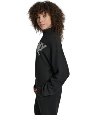 Women's Graffiti New York Logo Oversized Mock Neck Sweatshirt