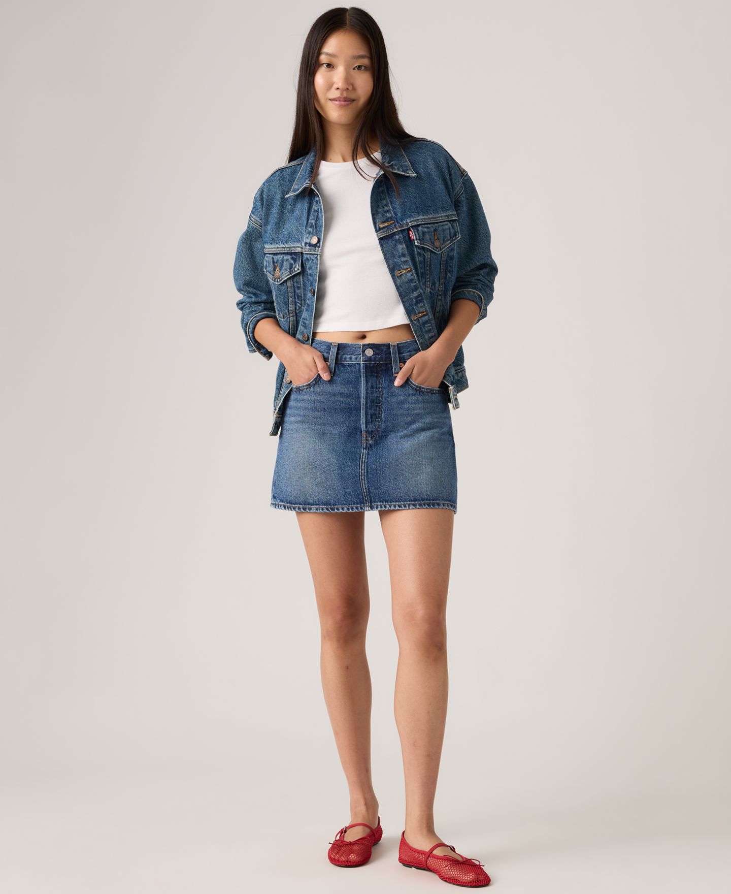 Женская юбка Levi's Premium Icon Cotton Denim Skirt, цвет: Beautiful Target Skirt — фото 1