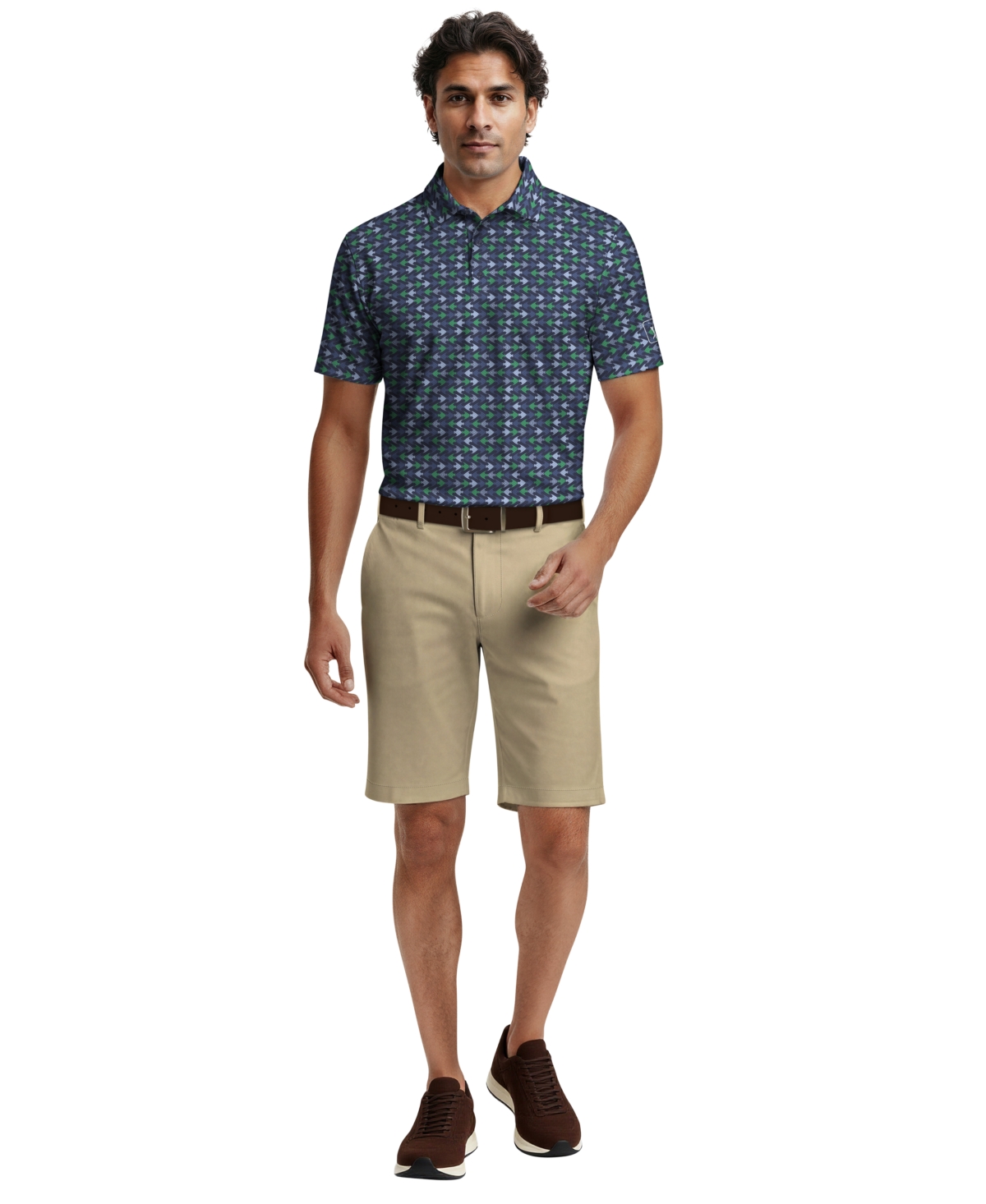 Pga Tour Men's Novelty Print Classic-Fit Polo Shirt