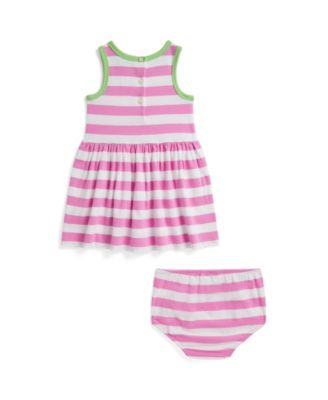 Baby Girls' Striped Crewneck Dress & Bloomer
