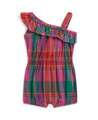 Baby Girls' Plaid Ruffled Shortall