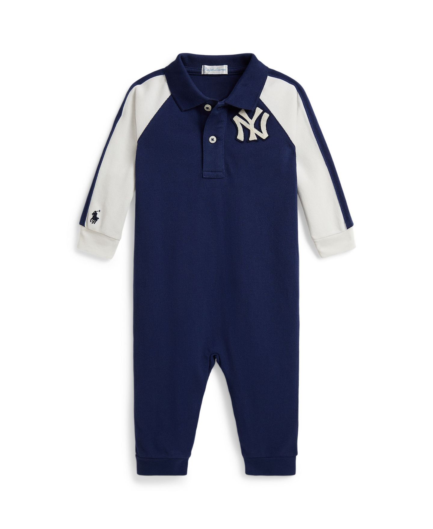 Детский комбинезон Polo Ralph Lauren Yankees с воротником-поло, для мальчика, цвет: Тёмно-синий — фото 1