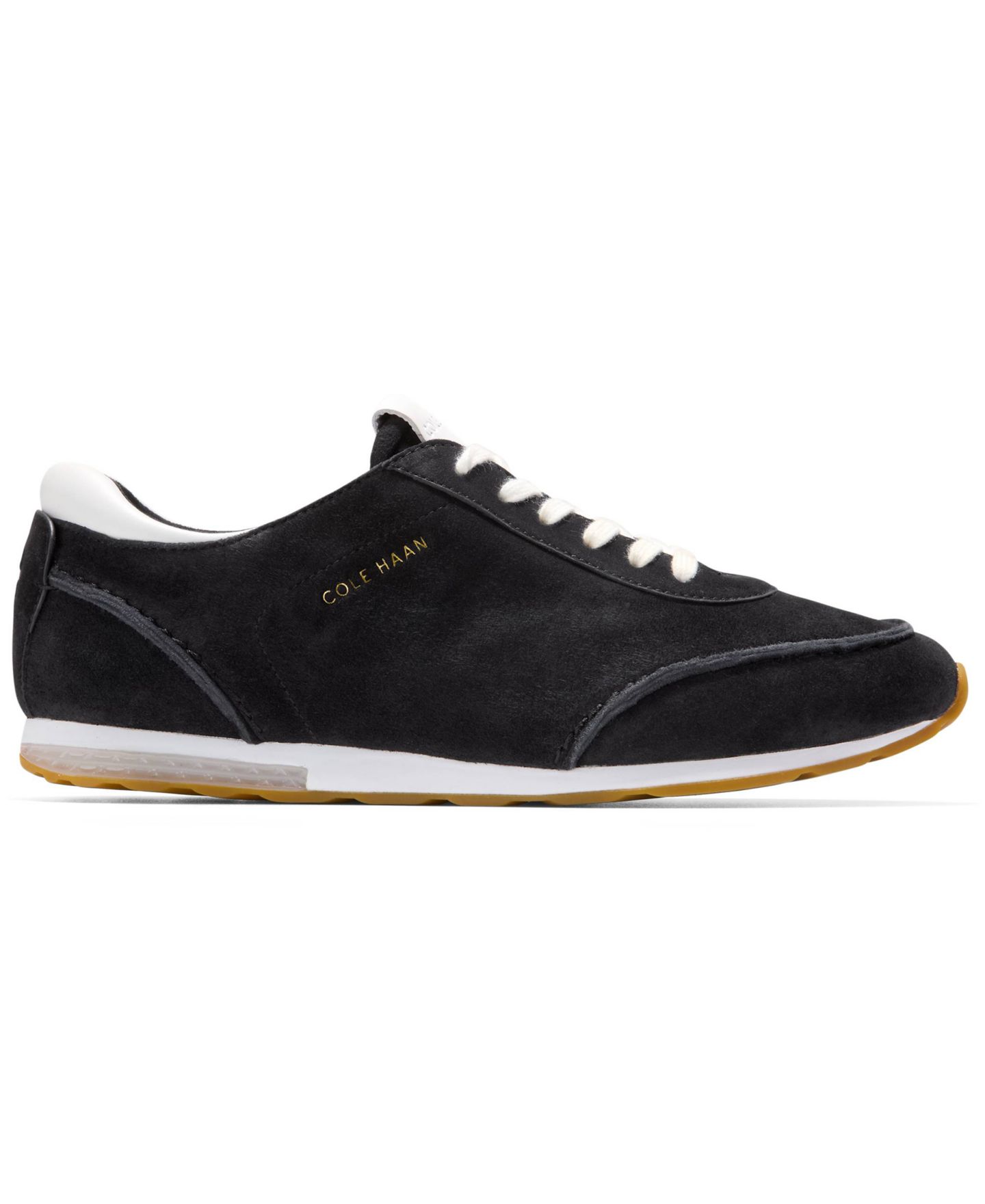 Женские кроссовки Cole Haan Runner Energyweave Lace-Up, цвет: Чёрный замшевый / Кожаный — фото 2