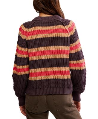 Women's Frankie Striped Cotton Cable Knit Sweater