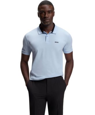 Hugo Boss Men's Stretch-Cotton Stripe Trims Polo Shirt