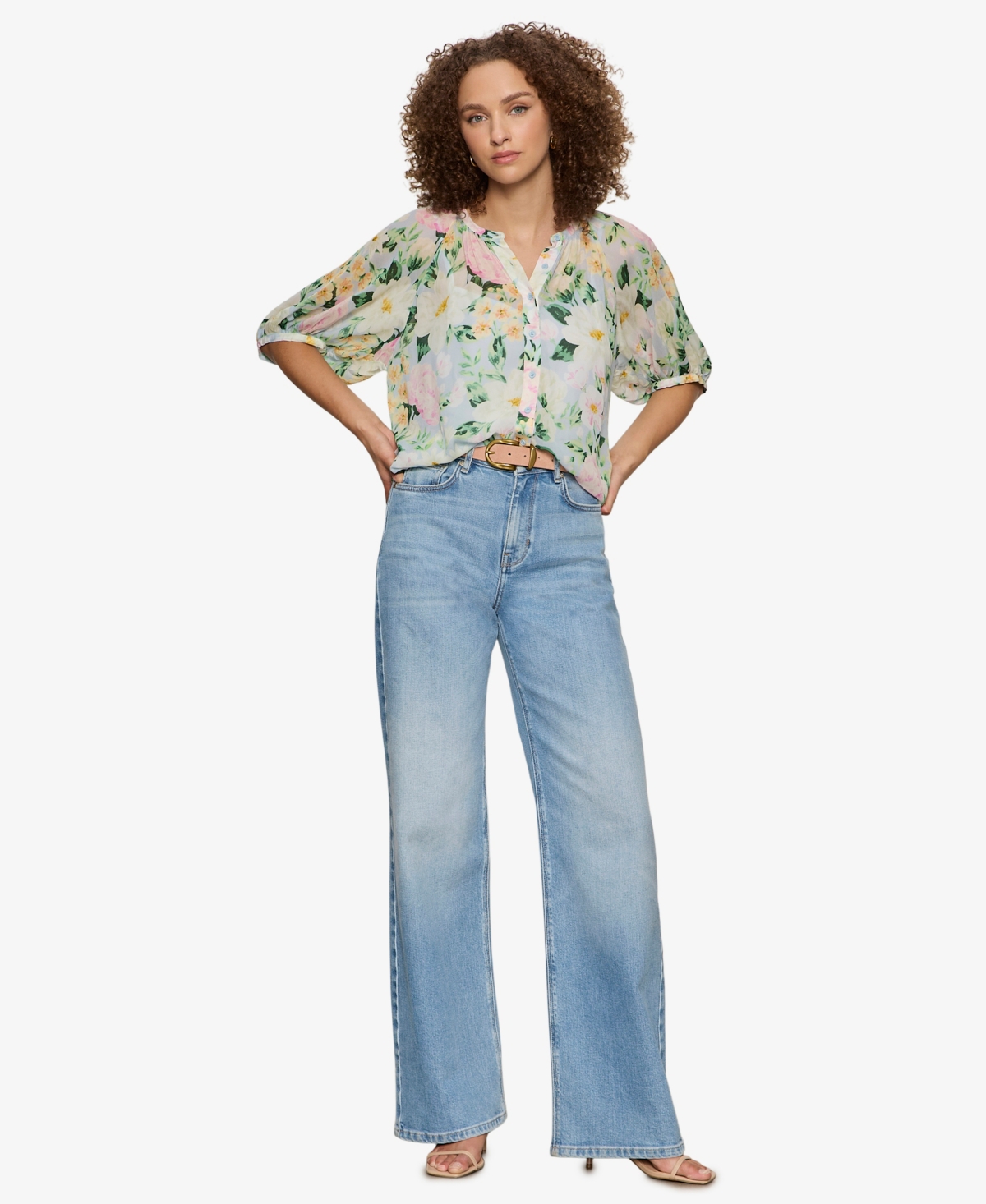 Sanctuary Women's Button-Front Detachable Cami Blouse