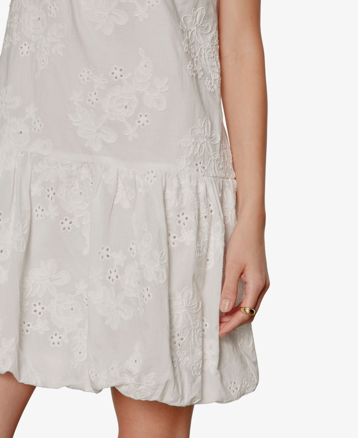 Sanctuary Women's Garden Eyelet Bubble Crew Neck Mini Dress