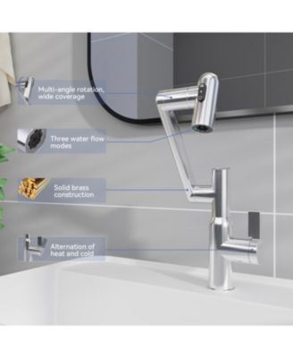 Kitchen Faucet with Pull Down Sprayer, High Arc 360&deg; Swivel Brushed Nickel, 3-Mode Spray Head, for Farmhouse Modern Laundry Rv Bar