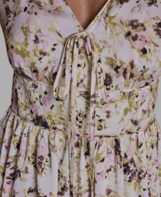 Women's Charmeuse V-Neck Mini Dress