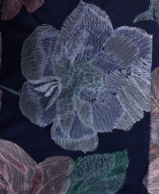 Women's Embroidered Boat Neck Mini Dress