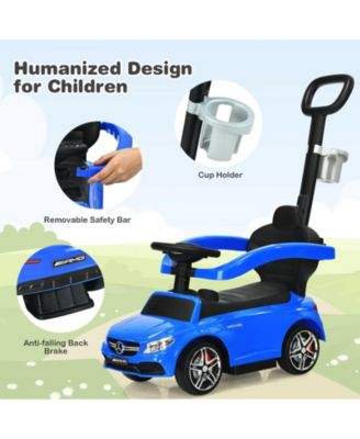 3-in-1 Ride on Push Car Mercedes-Benz Licensed Sliding Car with Canopy