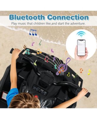 24V Kids Ride on Electric ATV Quad Car with Realistic Sounds and LED Lights-Black