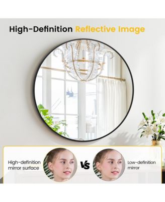 Round Mirror, Circle Mirror, Round Mirrors for Bathrooms, Entryways, Living Rooms, Bedrooms & Vanity Decor, Free Reflection in Modern Design