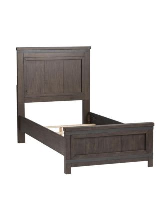 Liberty Furniture Industies, INC Thornwood Hills Twin Panel Bed in Rock Beaten Brown w/ Saw Cuts