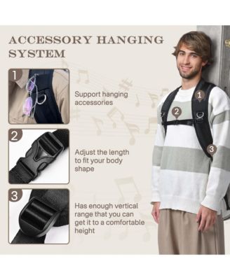 Les Paul Electric Guitar Hard Case with Backpack Strap & Folding Stand Fits for LP Style, Groove Series Sonic Silver