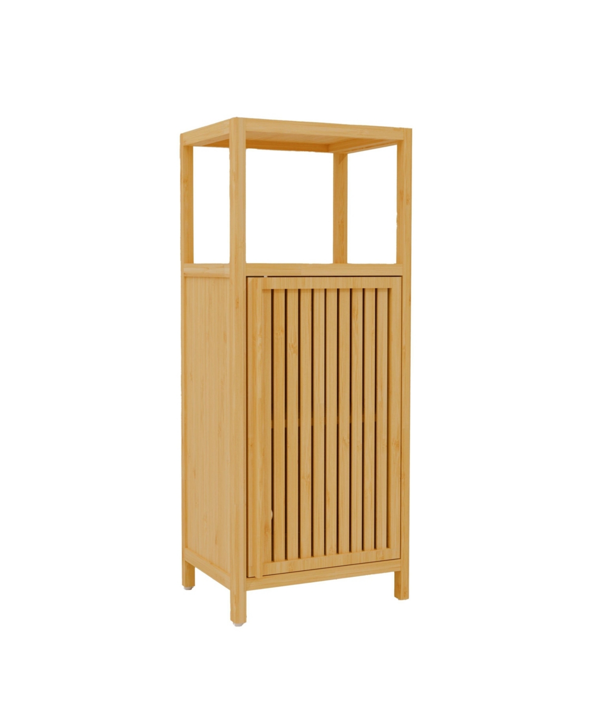 Boyel Living 41" Bamboo Storage Locker with Door & Shelf, Large Capacity Slim Cabinet