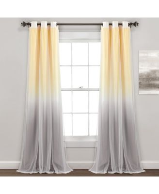 Umbre Fiesta Grommet Room Darkening With Sheer Curtain Panel Single - Ombre Curtains For Bedroom Or Living Room