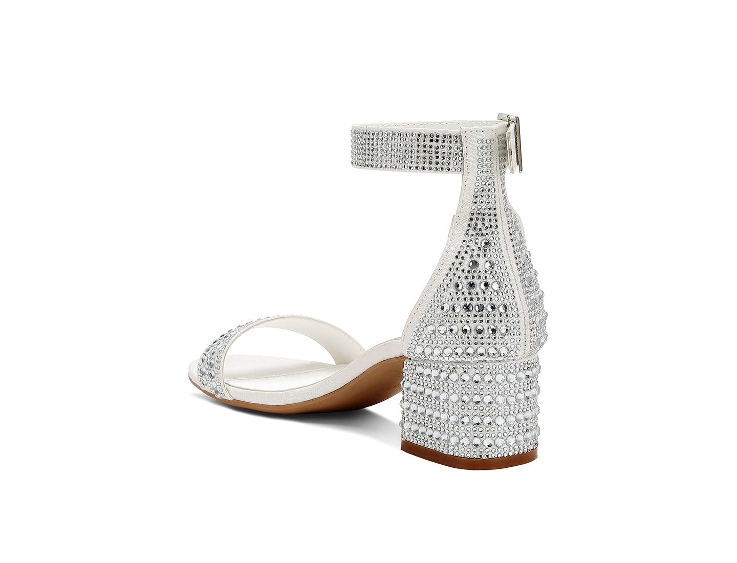 Женские сандалии London Rag Twerky Rhinestones Embellished Block, цвет: Белый — фото 6
