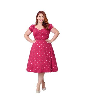 Plus Size 1960s Ohara Sweetheart Neckline Swing Dress
