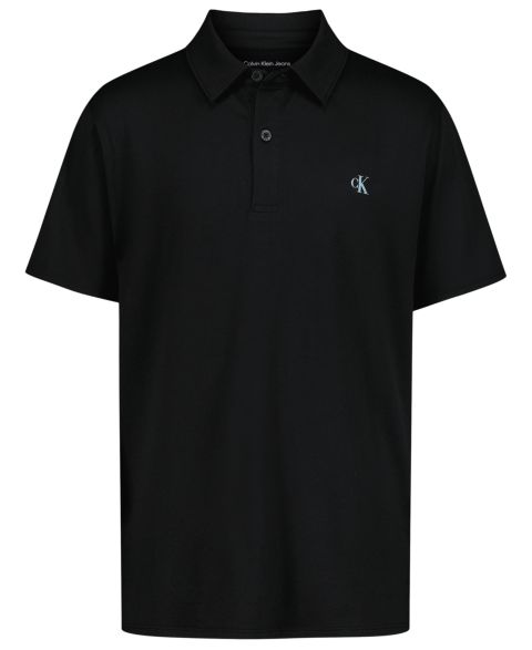Поло Calvin Klein Short-Sleeve Tech Polo для мальчиков, цвет: Чёрный
