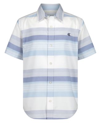 Boys' 8-20 Elemental Stripe Woven Button Front Shirt