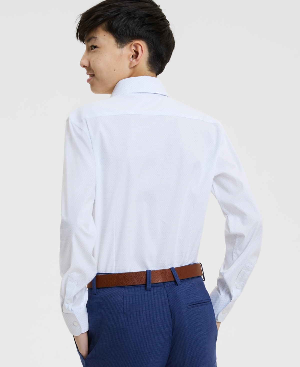 Kenneth Cole Reaction Boys' 8-20 Polka Dot Dress Shirt