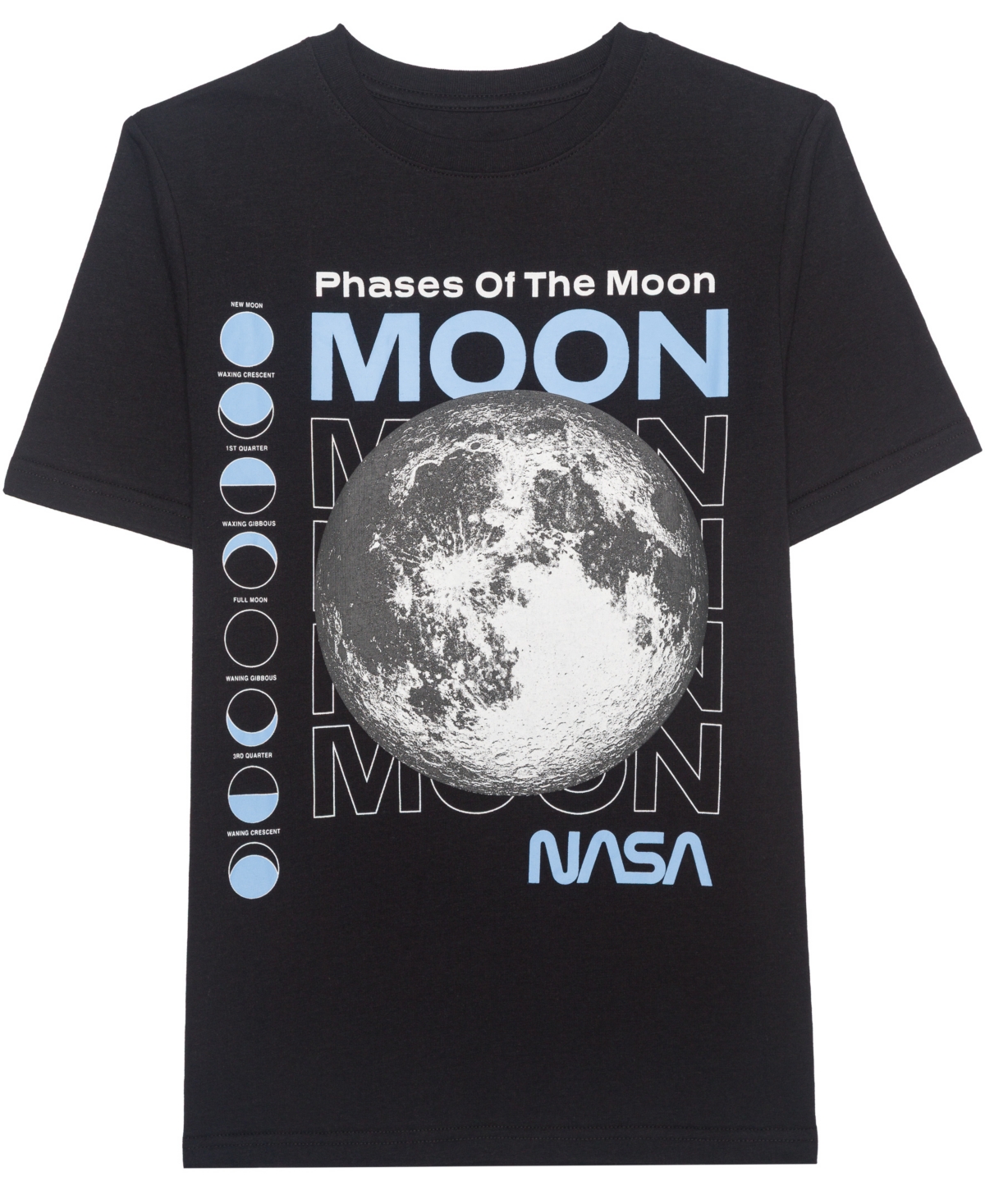 Nasa Kids' Boys' 5-20 Phases Of The Moon Short-sleeve T-shirt In Black