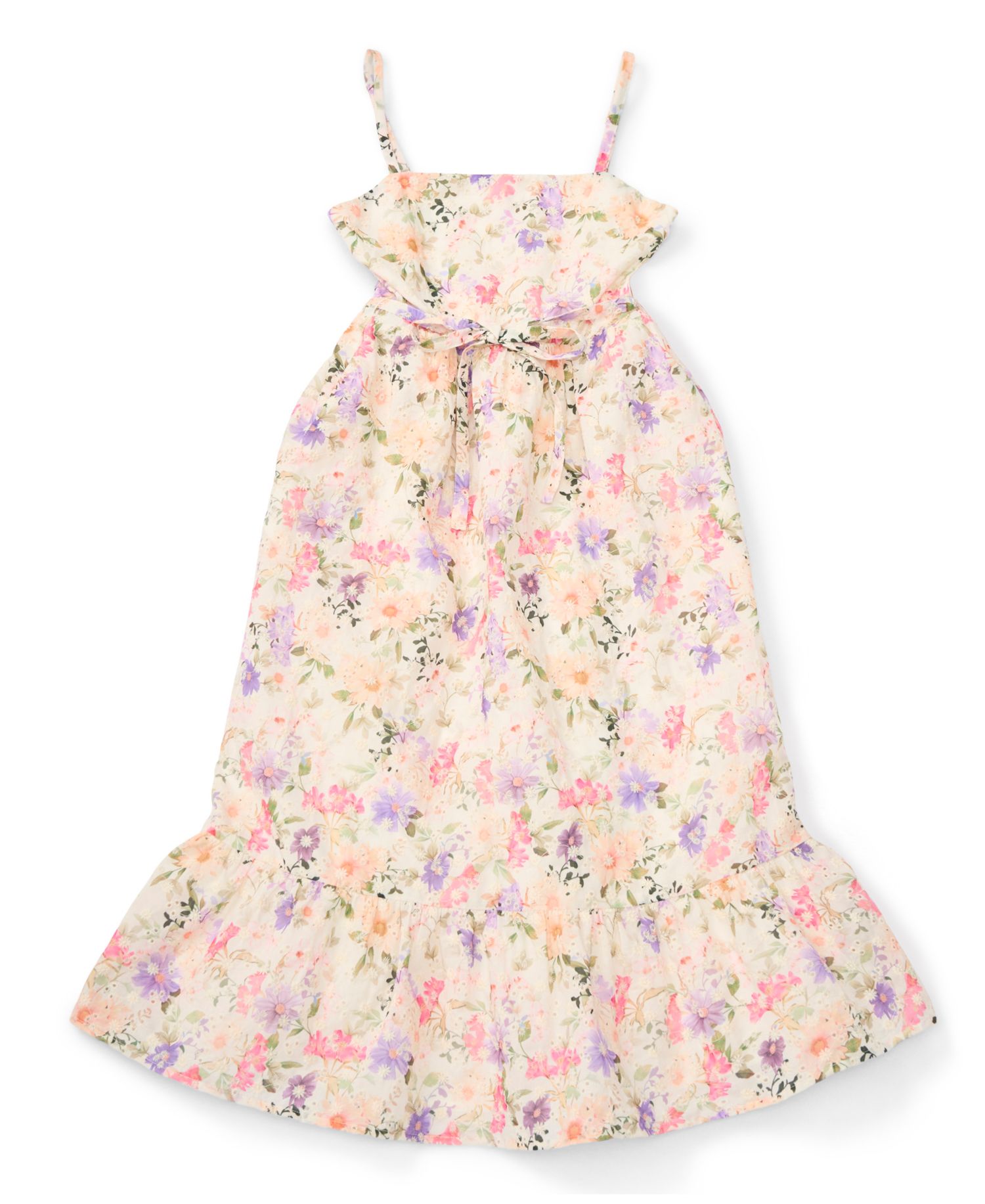 Girls' 7-16 Self-Tie Waist Maxi Dress