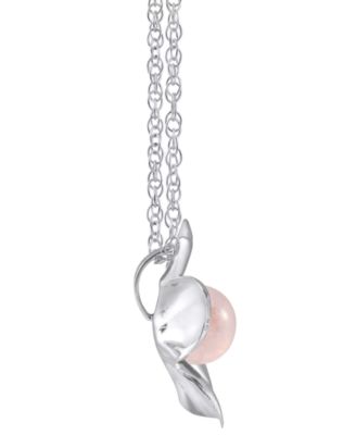 Cape Amethyst (5/8 ct. t.w.) Hibiscus Flower Pendant Necklace in 10k White Gold (Also Available in Multi-Stones)