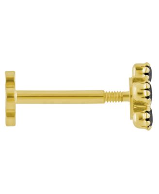 White Topaz (1/20 ct. t.w.) Accent Stud Earrings in 14k Yellow Gold (Also Available in Onyx)